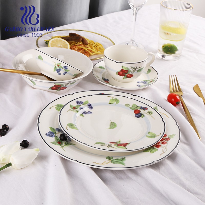 Custom new bone china with clear or decal print dinnerware