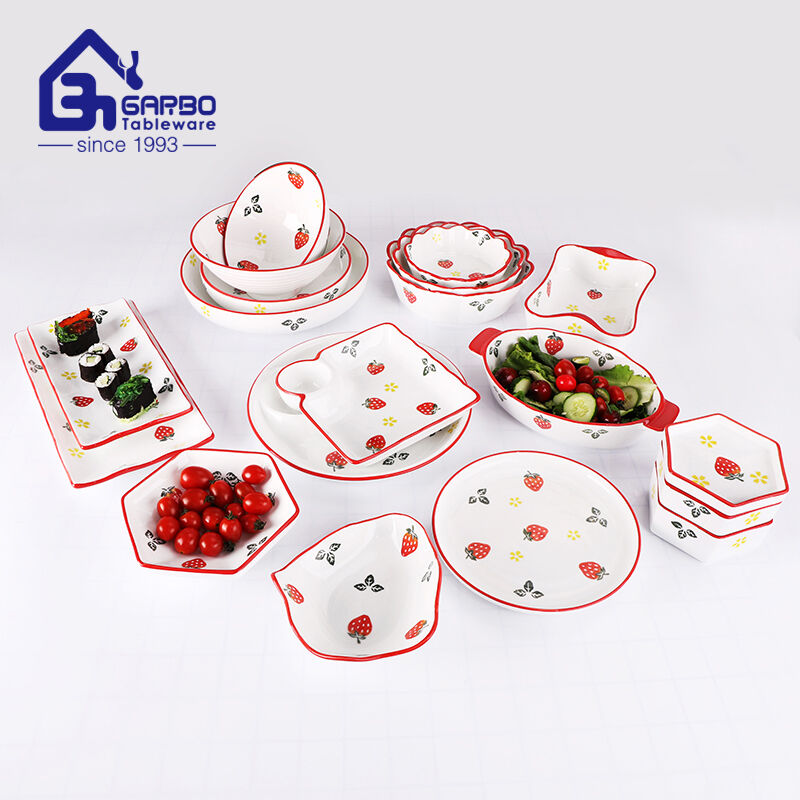 Nice Design Strawberry Printing Porcelain Dinnerware: Elevate Your Dining Experience