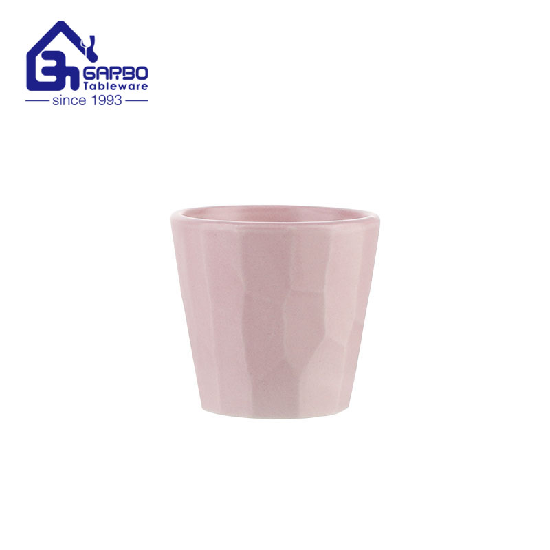 Fashion Pink color 140ml ceramic cup for tea latte drinking