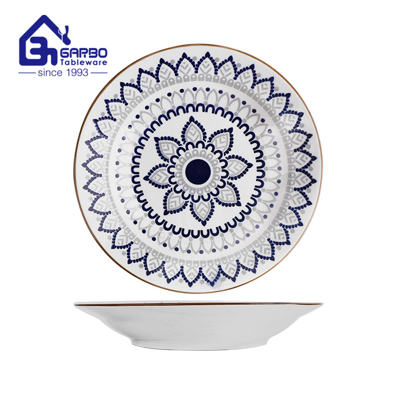 Fashion high end print vegetable ceramic plate home family kitchen porcelain dish