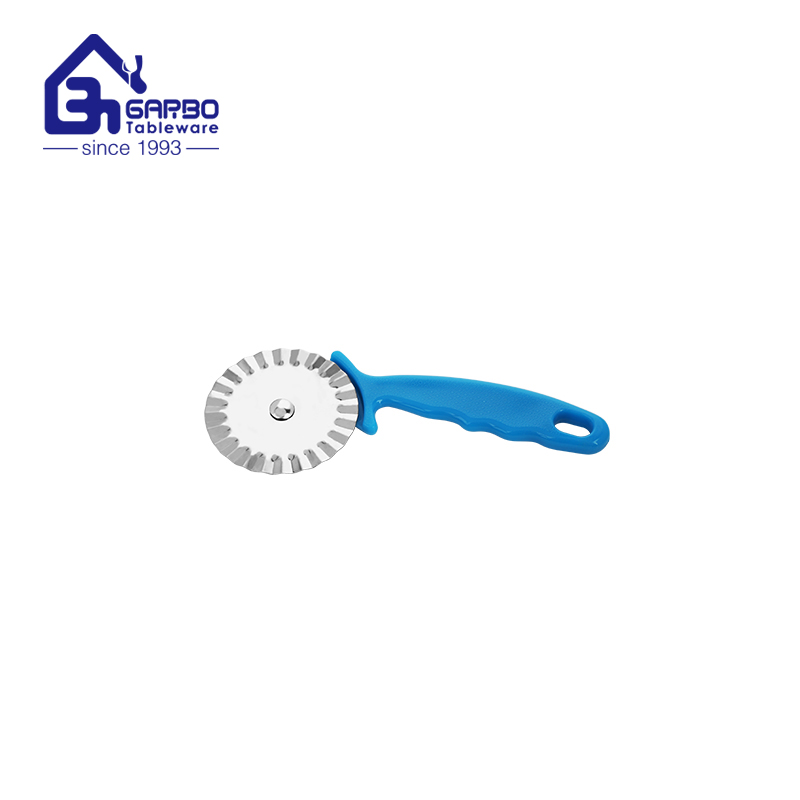 Bulk Pack Machine Polish Stock Wholesale Cheap Pizza Cutter With Blue Plastic Handle