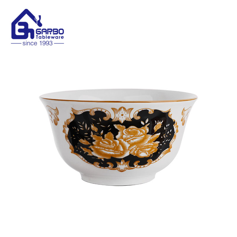 White Porcelain Bowl 5.8 inches ceramic bowl printed flower Rice bowl Dessert bowl