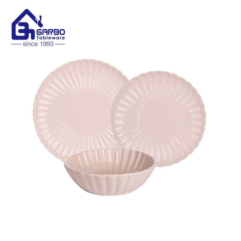 Pink ceramic dinner set