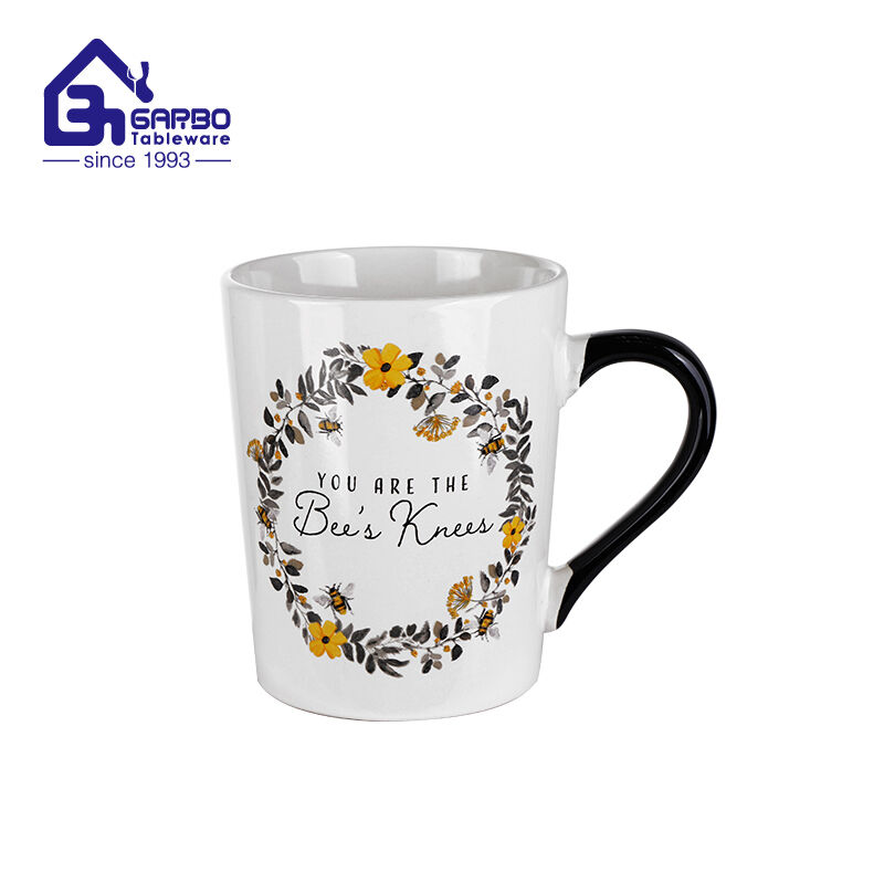 Factory supplier decorative flower porcelain coffee drinking mug