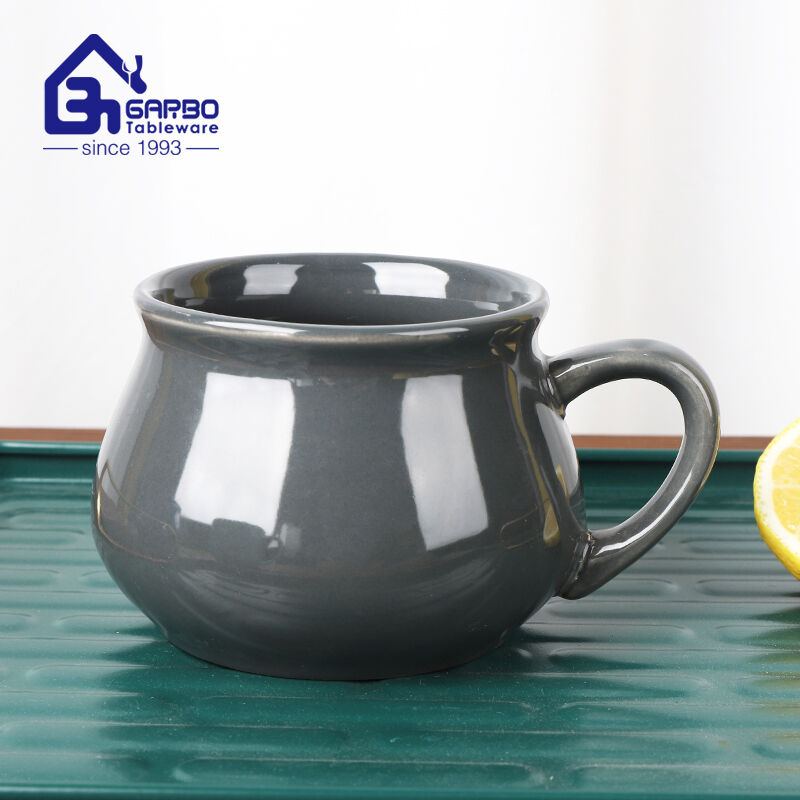 660ml big size ceramic cereal mug with light green color factory in China