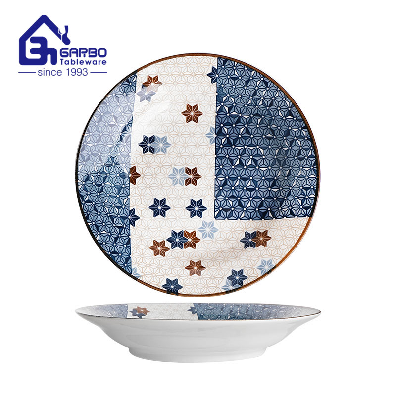 Hot sale 9 inch porcelain soup plate for food serving