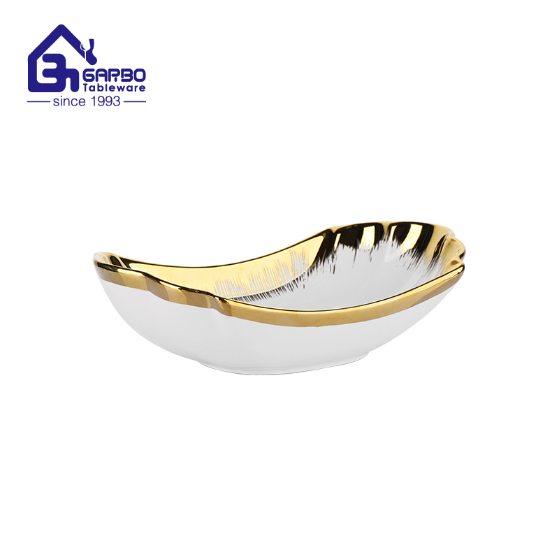 New electroplating rim 10 inch food serving bowl