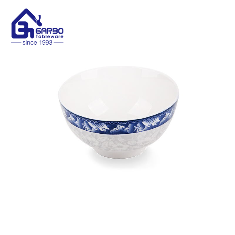 5inch classic ceramic bowl with outside underglazed decal for home