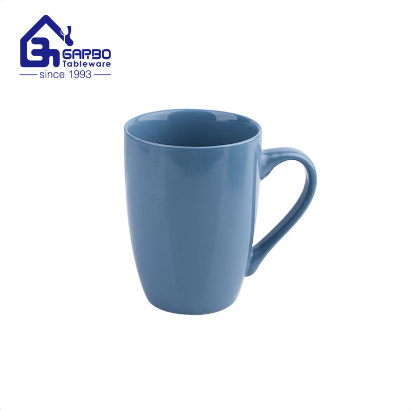 Factory wholesale yellow ceramic mug 380ml coffee tea cup with handle 