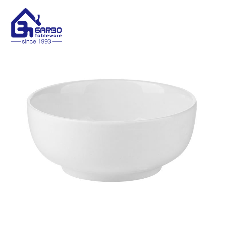 Hotel use popular porcelain bowl 8 inches white round bowls 