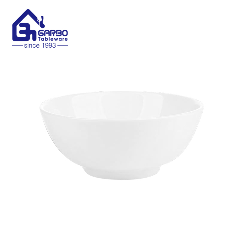 Hotel use popular porcelain bowl 8 inches white round bowls 