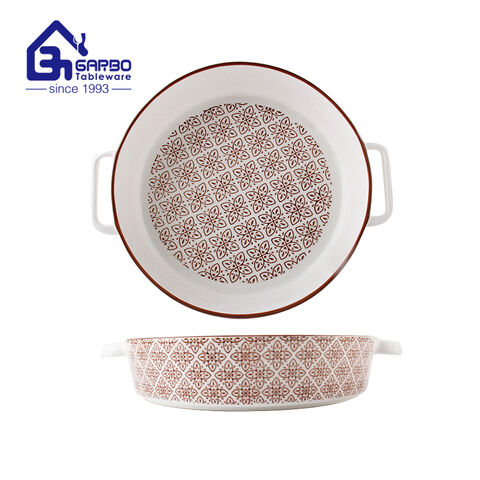 11.6 inch porcelain baking plate with strawberry printing design