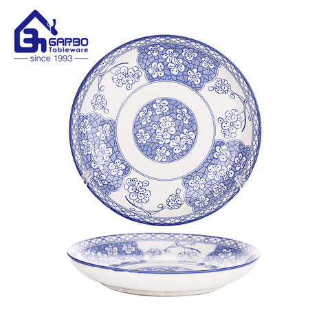 8 inch porcelain cereal plate with underglazed printing