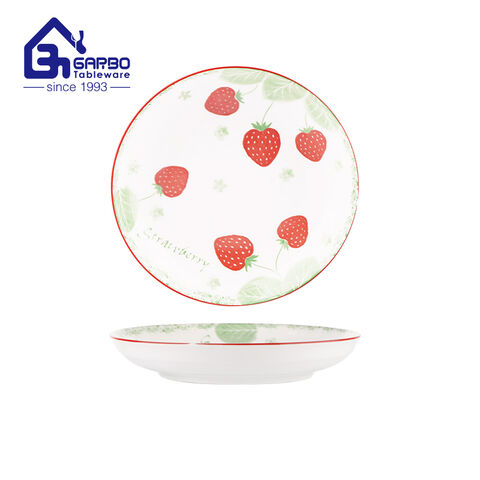 8 inch porcelain cereal plate with underglazed printing