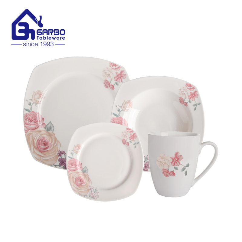 10.04 inch porcelain baking plate with strawberry printing design for kitchen