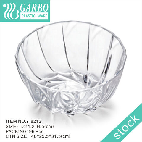 Reusable Clear Plastic Salad and Serving 5.5 inch Bowls