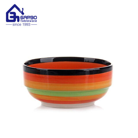 Gold rim ceramic bowl with bamboo handle strong bake porcelain decors bowl set 