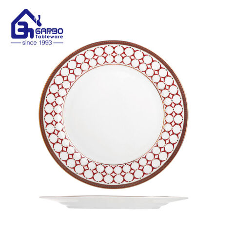 Full decal print new bone ceramic plate set porcelain flat plates sets