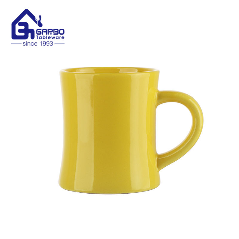 Blue color glaze 350ml ceramic water drinking mug for sale