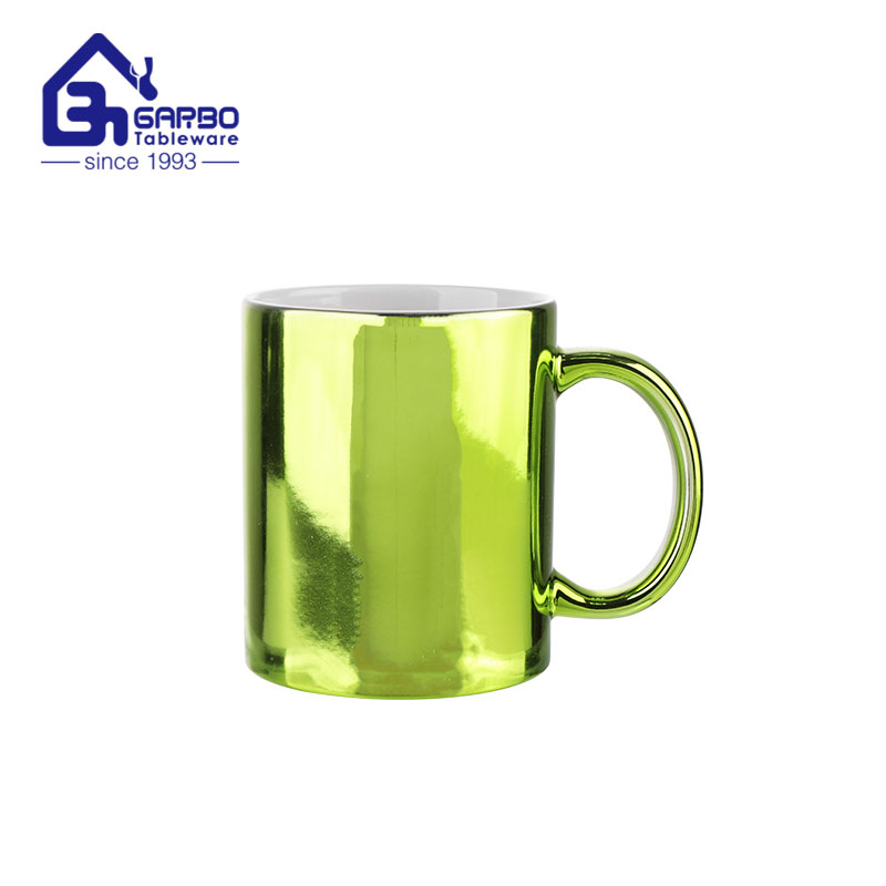 Blue color glaze 350ml ceramic water drinking mug for sale