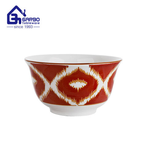 Custom white stoneware bowl with double handle ceramic soup bowl kitchen tableware