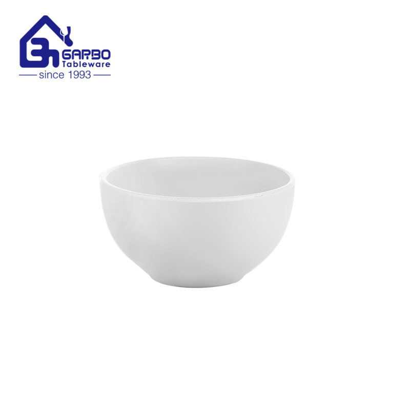 Custom white stoneware bowl with double handle ceramic soup bowl kitchen tableware