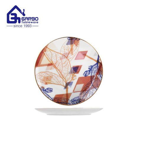 Fashion high end print vegetable ceramic plate home family kitchen porcelain dish