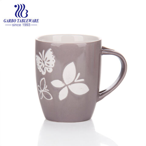 Clear white ceramic coffee mug office custom stoneware water tumbler