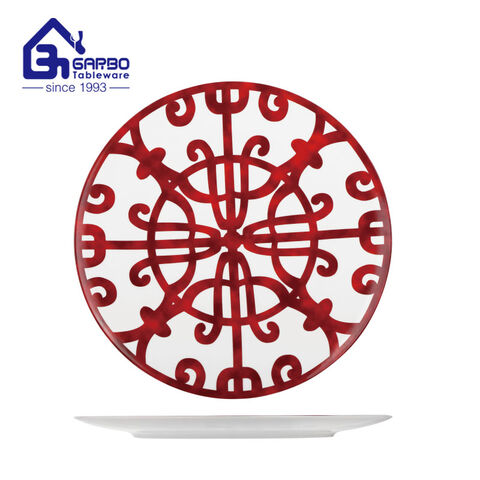 10 inch vivid flower printing design fruit plate serving tableware