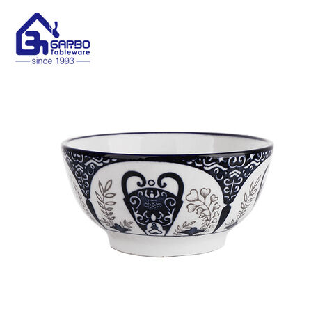 Microwave oven safe 5.5 inch flower printing design ceramic cereal Bowls for sale