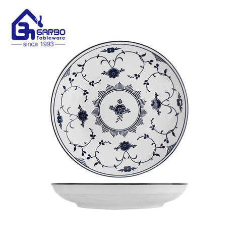 ODM/OEM round shape 7inch porcelain deep fruit plate