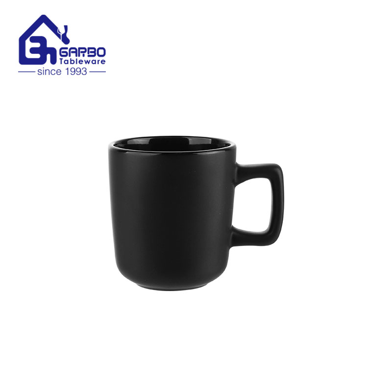 Stoneware 350ml mug with bright yellow color for drinking coffee in office