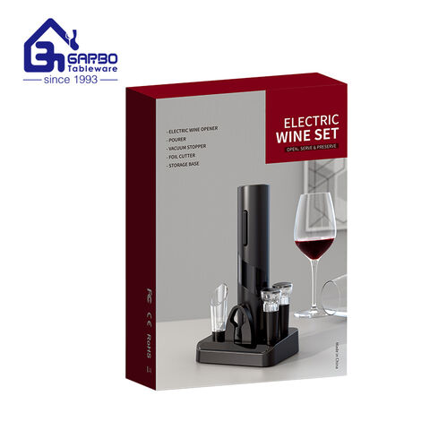 Wholesale Electric Wine Opener + Wine Aerator& Pourer + Manual Vacuum Pump With 2 Stoppers+ Foil Cutter +Storage Base