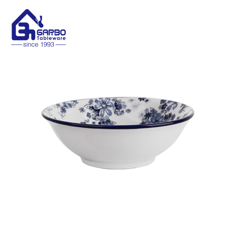 Food grade 5.5 inch ceramic decorative Bowls Blue flower porcelain serving bowls