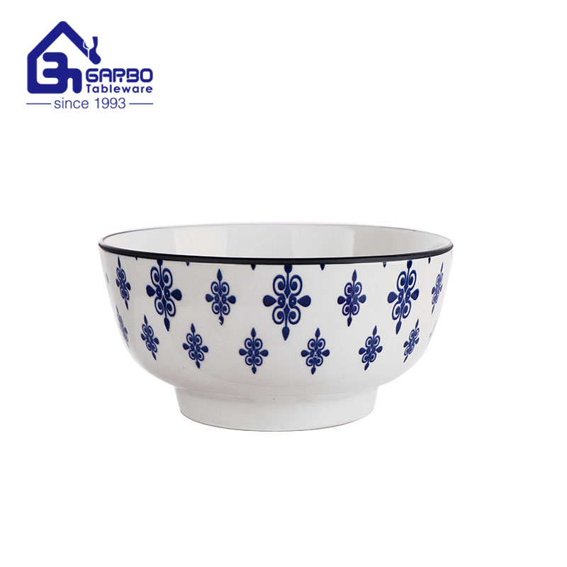 Food grade 5.5 inch ceramic decorative Bowls Blue flower porcelain serving bowls