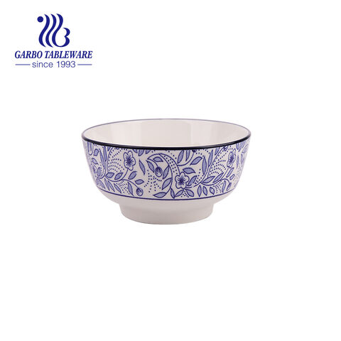 Food grade 5.5 inch ceramic decorative Bowls Blue flower porcelain serving bowls