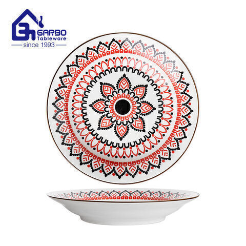 10.8 inch color glazed plate stoneware factory made in China