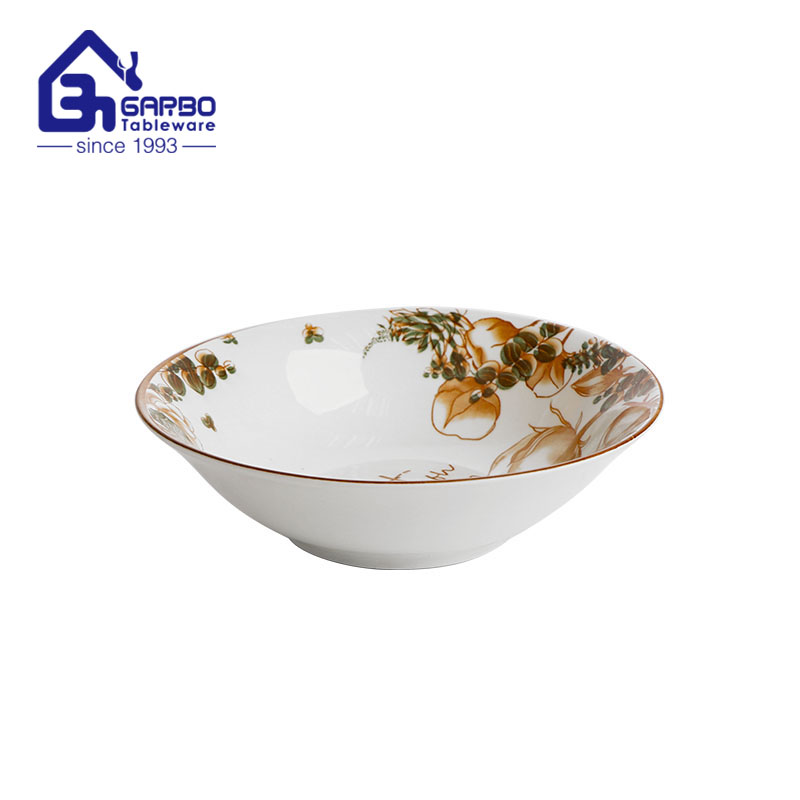 8 inch color glazed stoneware ceramic soup bowl noodle bowl factory in China