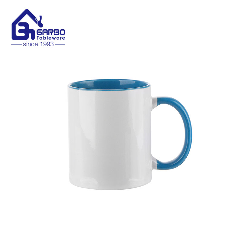 Stoneware water mug with fresh color handle ceramic coffee mugs for office and home