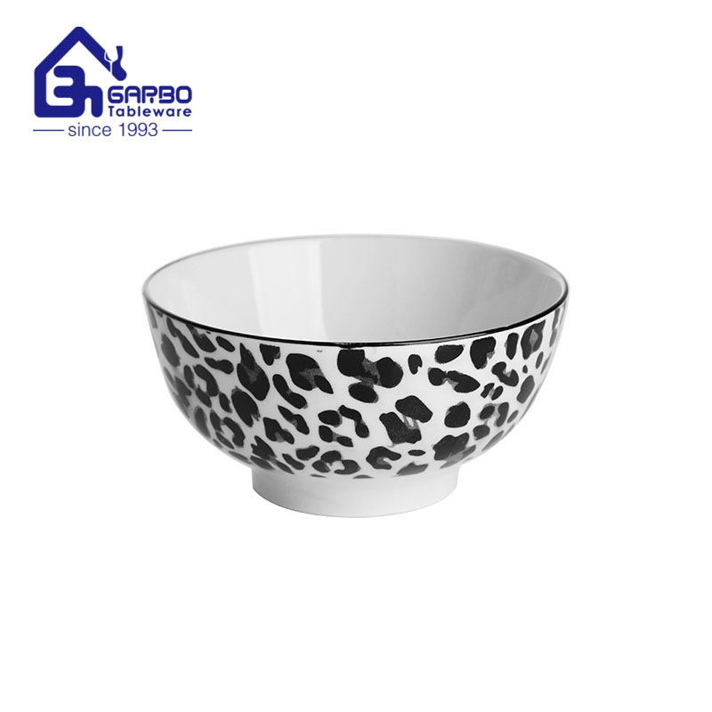 Black and white 5.5 inch porcelain Soup BowlsCereal Soup Salad and Pasta Ceramic Bowls 500ml