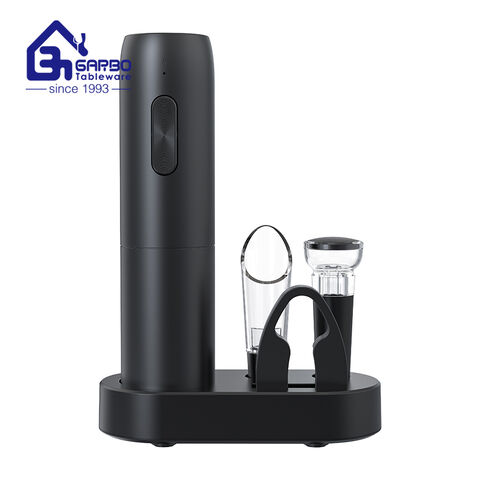 Online Wholesaler Of Eletric Wine Stopper Opener and Pourer Set with Black Base