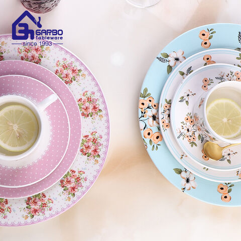 Underglazed blue style 24pcs ceramic dinner set for wholesale