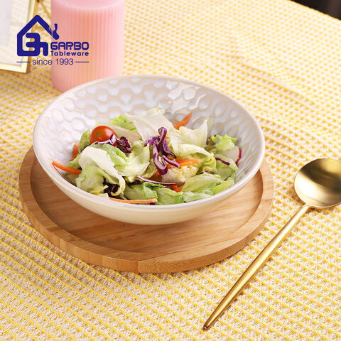 7.24inch Color glazed ceramic soup bowl stoneware food bowls for wholesale