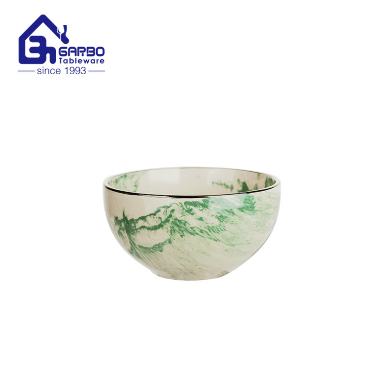 Elegant 5.6 inches ceramic bowl green colored glazed 23OZ ceramic cereal Bowls