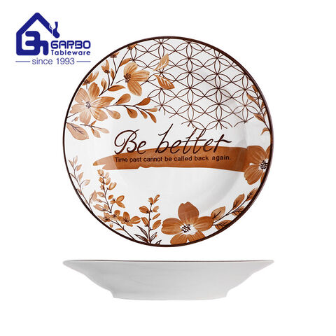 8.15 inch cotton harvest season printing porcelain plate factory in China