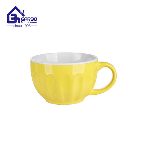 Factory wholesale pink ceramic mug with handle 450ml stoneware cup 