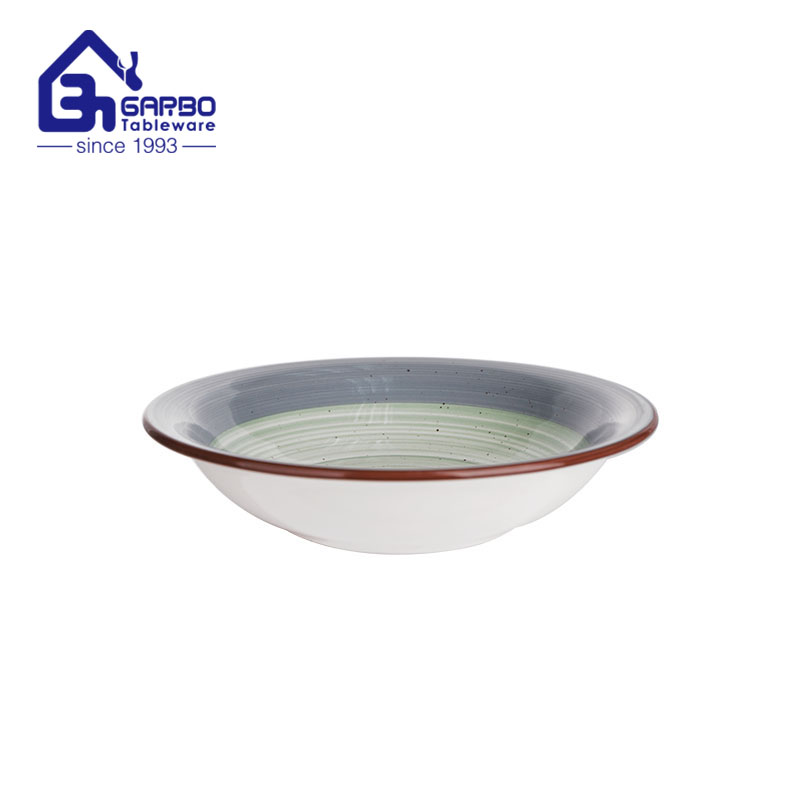 8.3 inch hand painting soup bowl stoneware manufacturer from China