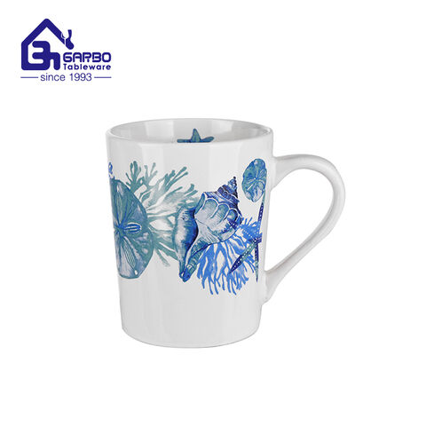 China Factory wholesale Porcelain coffee mug 45cl printing ceramic cups promotion travel mug