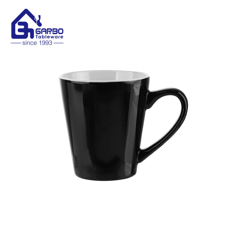 China Factory wholesale Porcelain coffee mug 45cl printing ceramic cups promotion travel mug