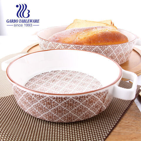 Eletroplating Super Big Ceramic Bake Dish for Buffet Restaurant